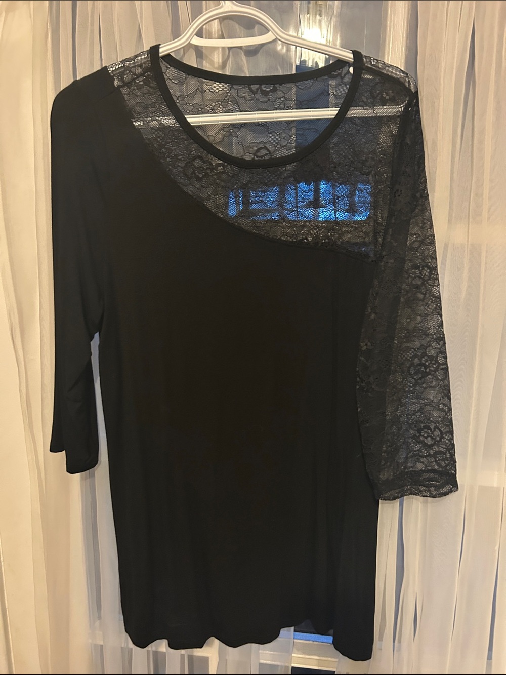 torrid Black Lace Yoke & One-Sleeve Tunic